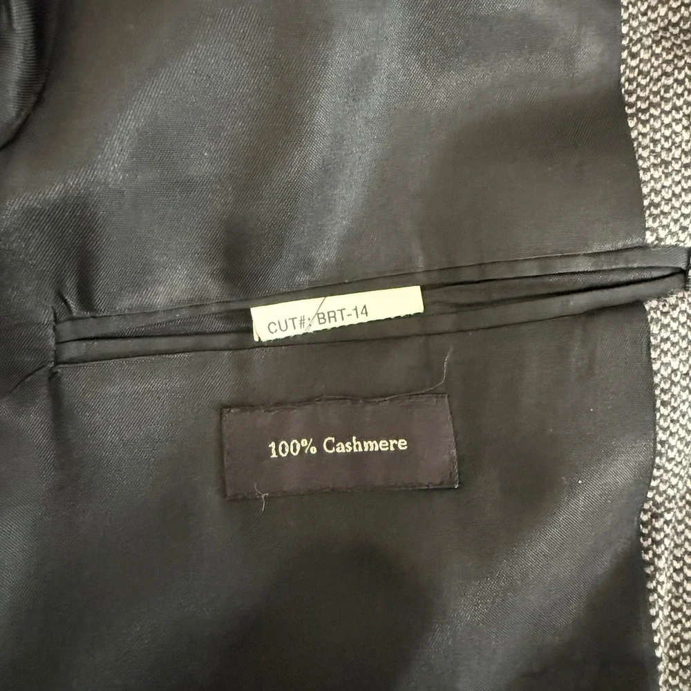 Joseph & Lyman Bloomingdales 100% Cashmere Blazer Sport Coat Grey Mens 44R